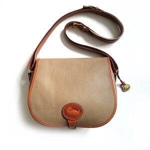 Vintage Dooney & Bourke AWL R30 Saddle Taupe Shoulder Bag